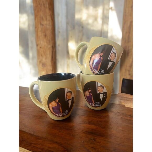 Barack Michelle Set of 3 African American Expressions "The Obamas" Coffee Mugs - Picture 2 of 12